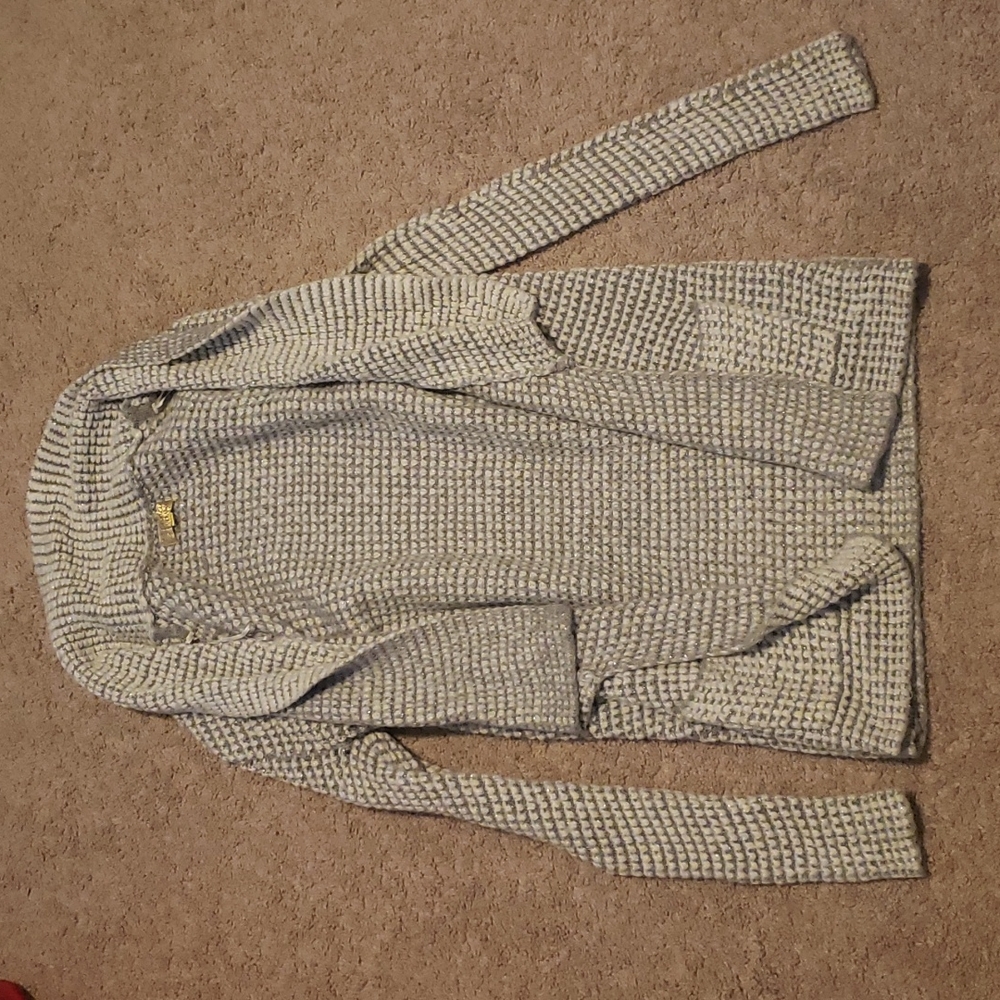 Knit long sleeve sweater cardigan